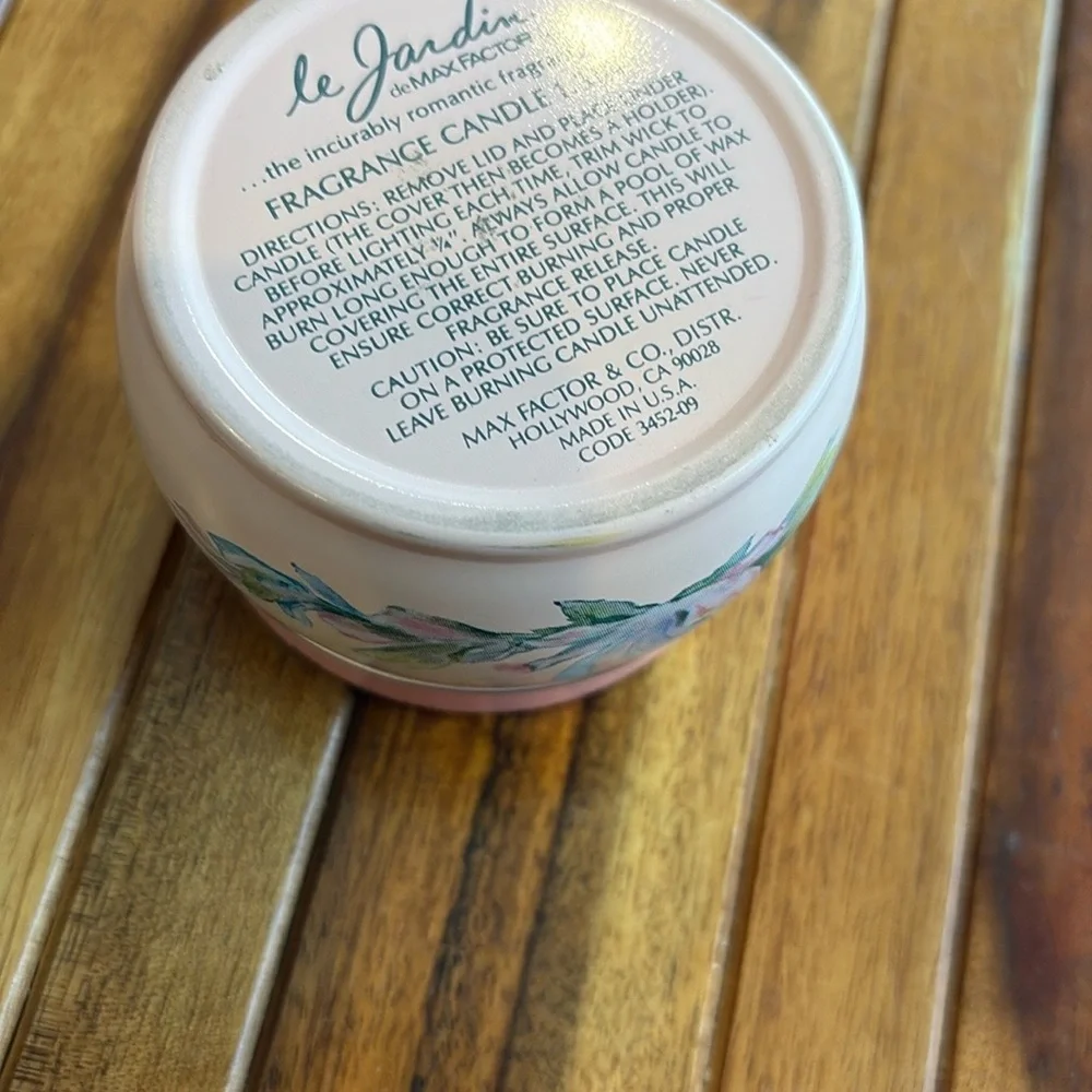Vintage 1980s Max Factor le jardin Not Used candle tin